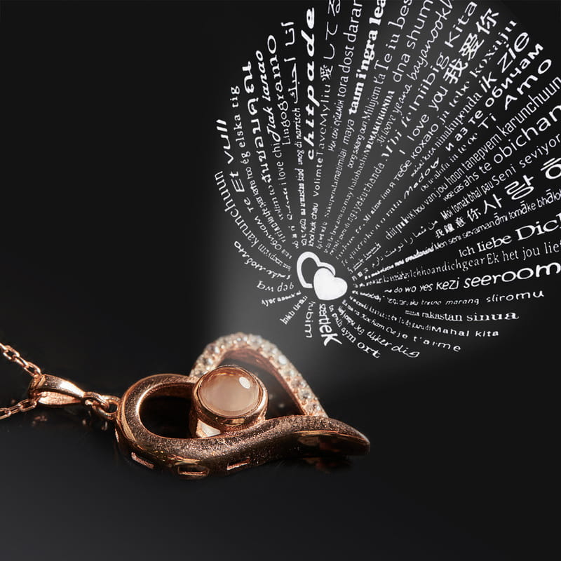 14 K Gold Plated - I Love You Necklace in 100 Languages